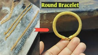 Making round chain from 24k gold || How to make the bracelet