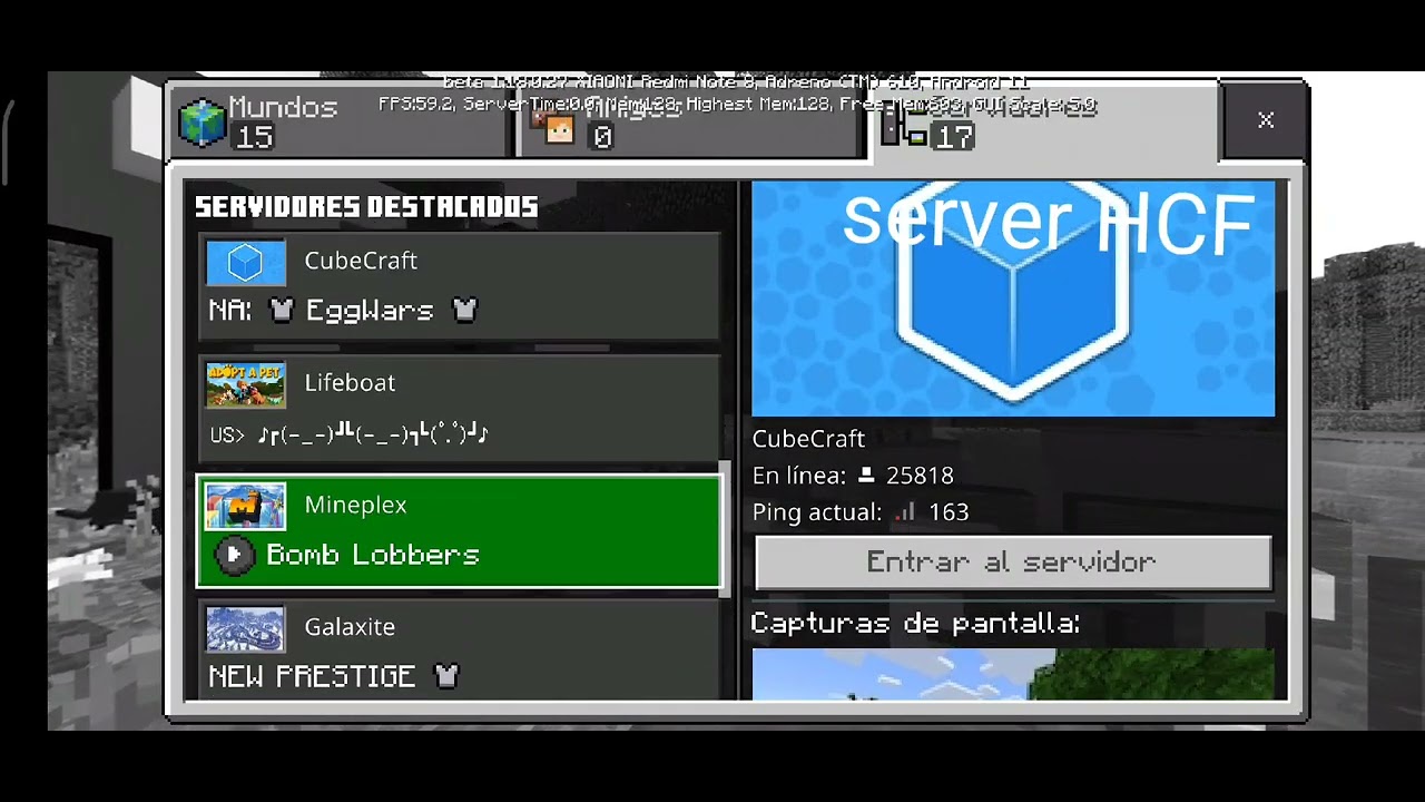 configurar un server HCF para Minecraft bedrock y Java paso IP para los ...