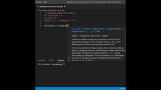 Greatest number among two numbers in Python #Python  #Coding