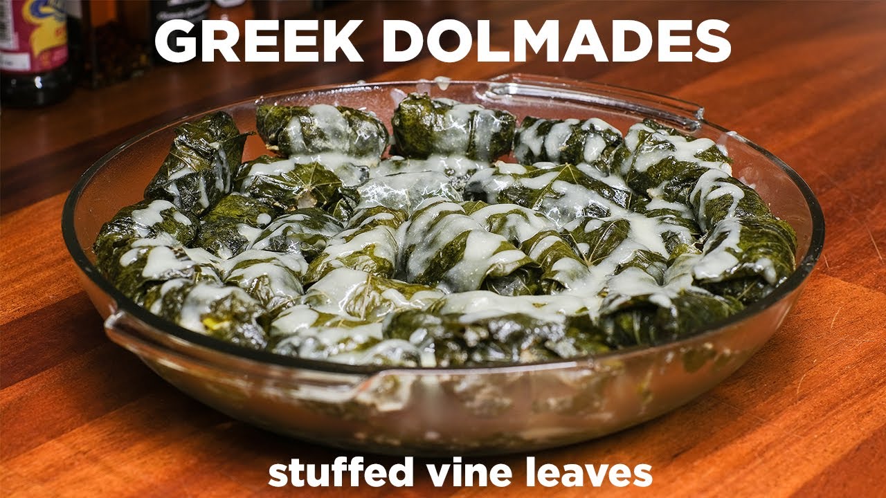 Stuffed Vine Leaves with Meat, Rice and Lemon sauce - YouTube