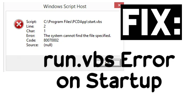 Windows Script Host run.vbs Error on Startup fix