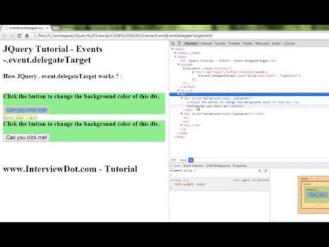 EVENT DELEGATE TARGET PROPERTY IN JQUERY   DEMO
