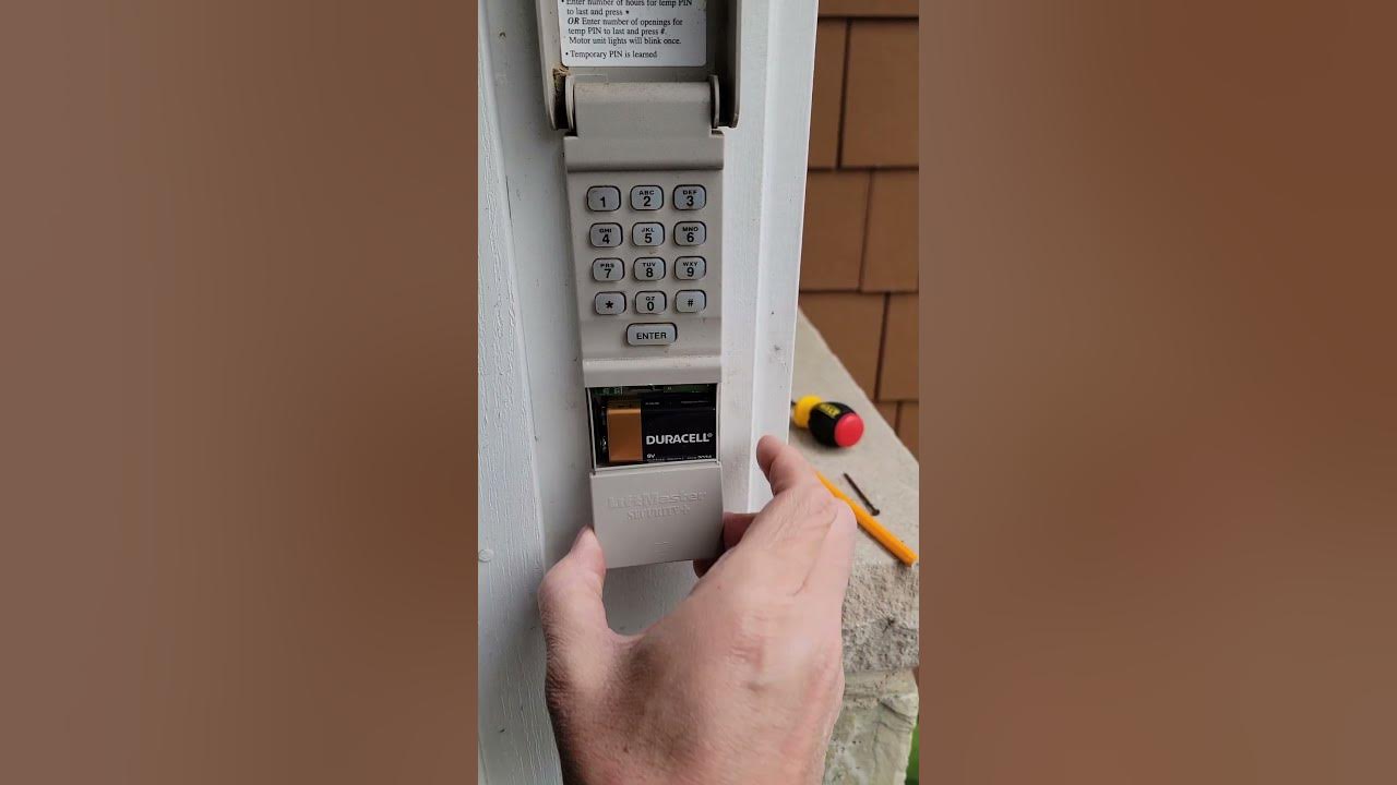How to replace an old LiftMaster attached garage keypad battery YouTube