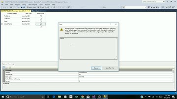 How to fix error saving changes is not permitted in SQL Server