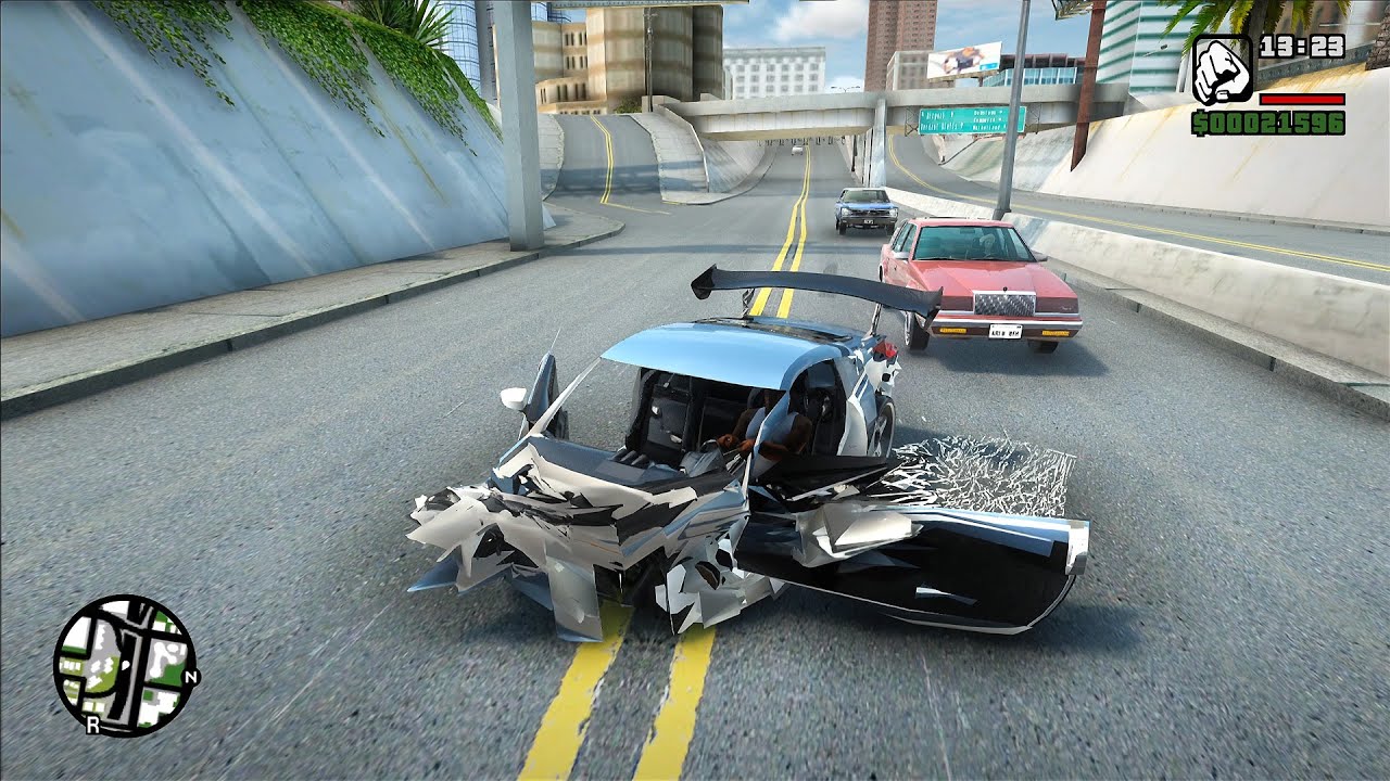 GTA SA Realistic Vehicle Deformation - Crash Testing Ep.110