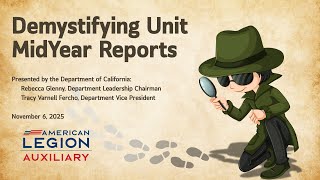 Mid-Year Report Writing Workshop | American Legion Auxiliary Department of California