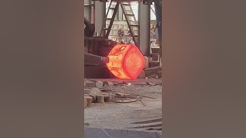 How to forge a rectangular iron block into a cylindrical iron block