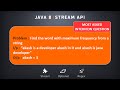 Java Interview Question | Find Maximum Frequency Word using Java 8 Streams
