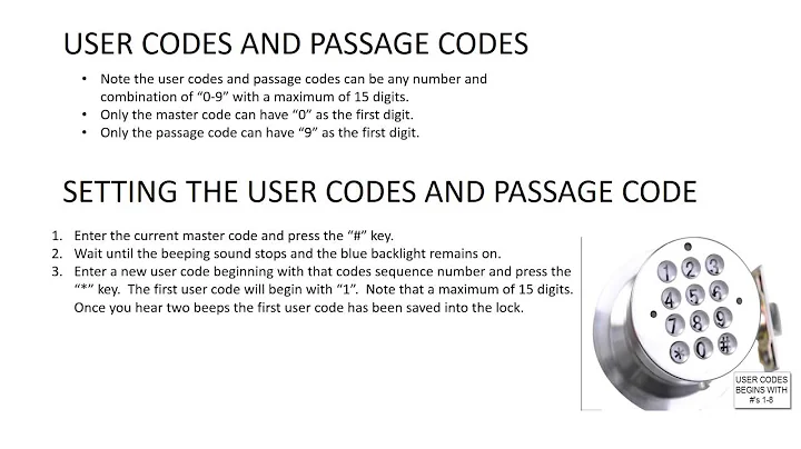 Part 4 How To Set User Codes and Passage Code Digital Code Door Lock Round Knob Turbolock YL-99