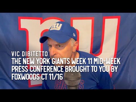The New York Giants Week 11 Mid-Week Press Conference brought to you by Foxwoods CT 11/16