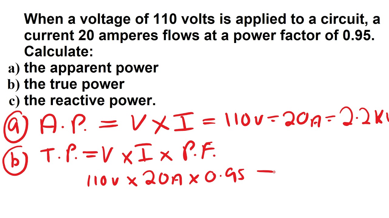 Power factor calculation YouTube