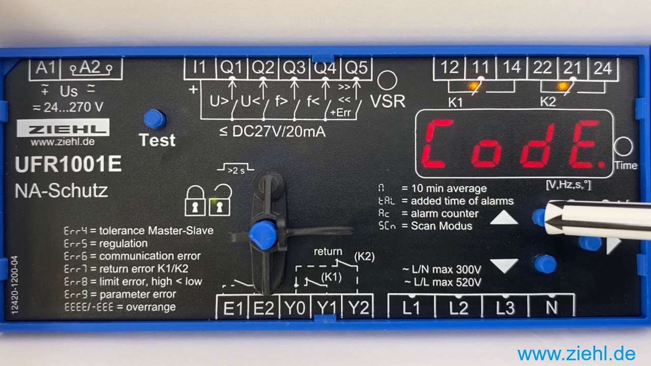 ZIEHL UFR1001E - Codesperre ausschalten