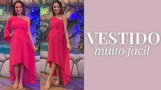 Como fazer VESTIDO DE UM OMBRO SÓ (Manga Nula) | Stella Alves Costura ✨