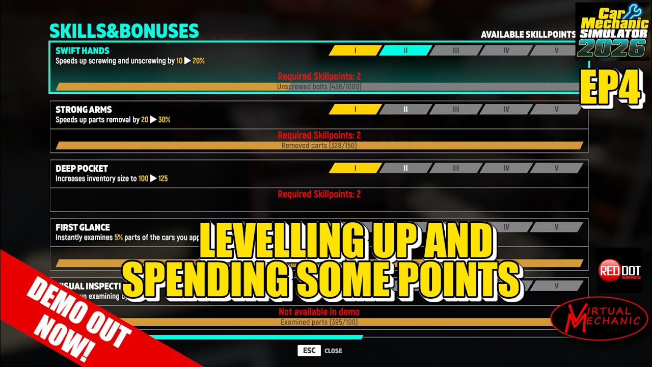 Car Mechanic Simulator 2026: Episode 4 Skill points, levelling up and the final order - DEMO