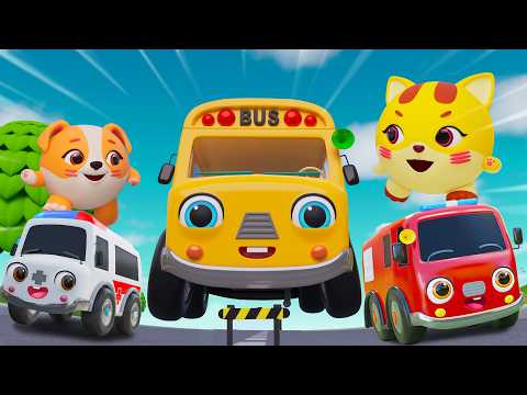 Wheel On The Little Bus | Let’s Jump Together | Nursery Rhymes & Kids Songs - Baby Car Songs TV