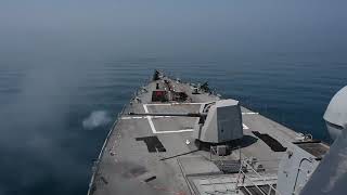 LIve Fire Weapons Exercise in Arabian Gulf aboard USS Ralph Johnson DDG 114