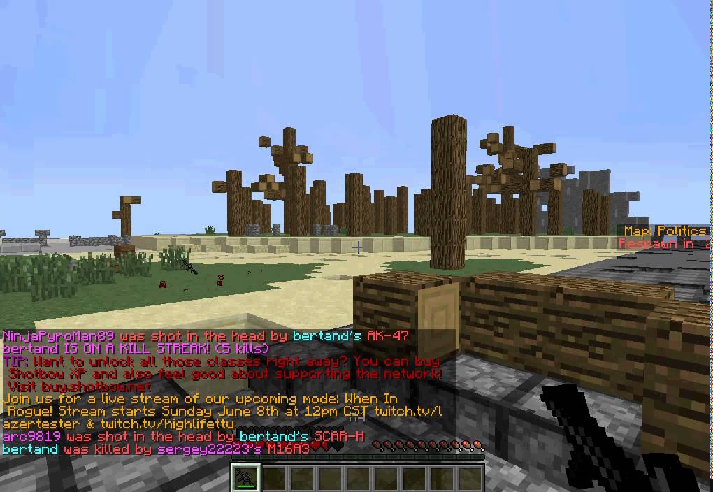 Minecraft Shotbow server: game #1