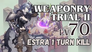 Weapon Trial 2 Lvl 70 - Estra, Shadow Step and No Restraints 1 Turn Kill | Sword of Convallaria