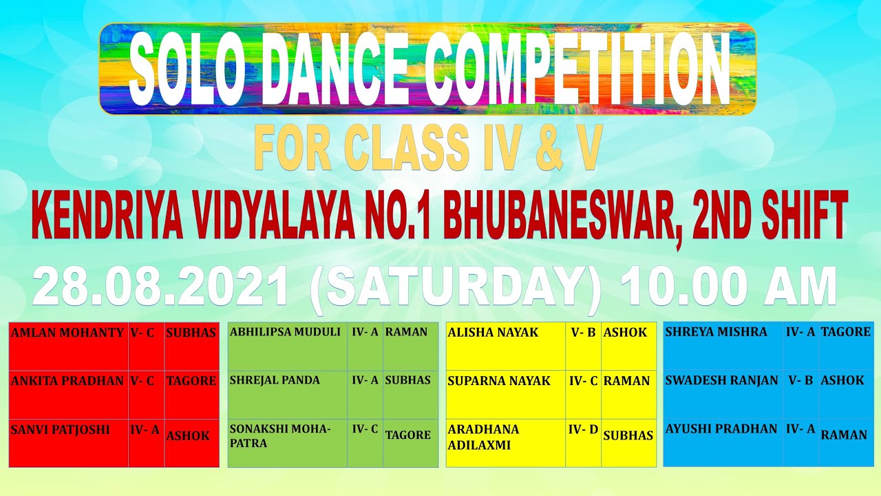 SOLO DANCE COMPETITION FOR CLASS IV & V // SESSION 202122 // KIDS