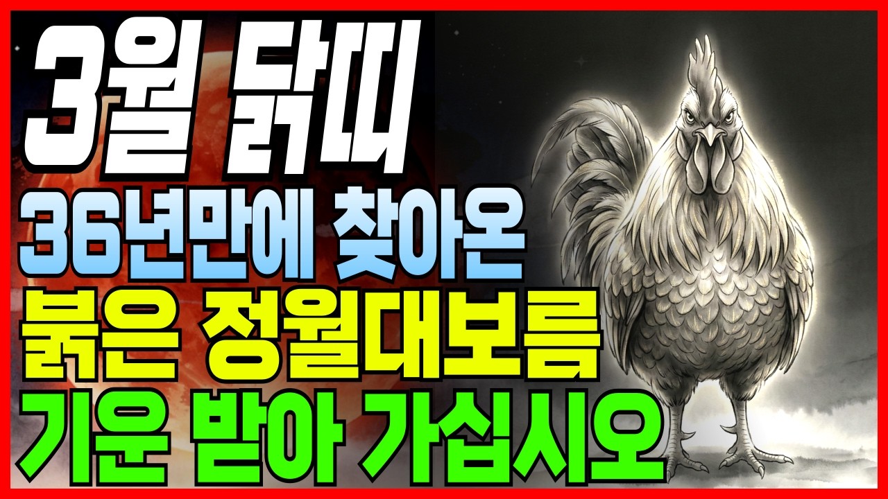｢닭띠⚠️｣ 3월 나이별 종합 운세 금전운 자식운 대운 해방비법 l신년운세l띠별운세l재물운l2026년