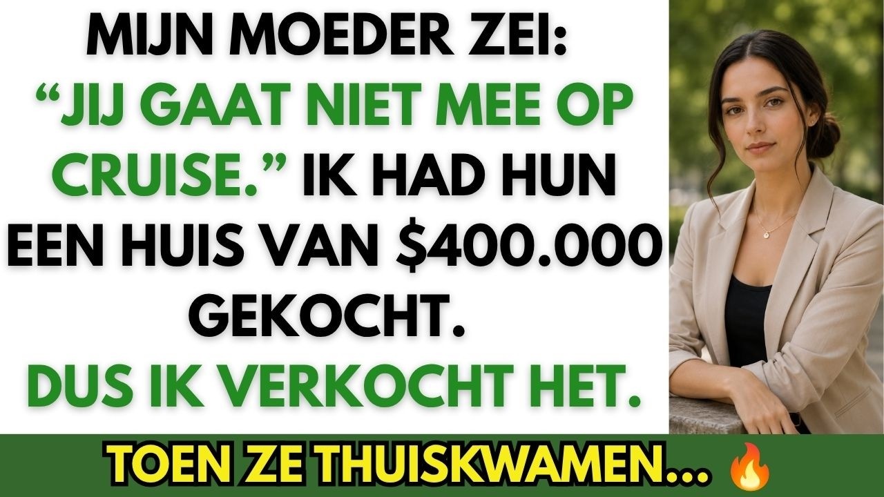 De middagzon verblindde me op de A2 toen mijn telefoon trilde. Zeven woorden van mijn moeder: "Je komt niet mee. Papa wil gewoon familie." Ik had net 21.840 euro betaald voor een familiecruise....
