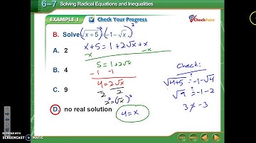 6.7 - Solving Radical Equations and Inequalities