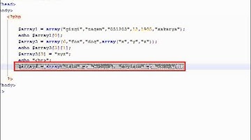 PHP-MYSQL - 04 Veri Tipleri: 06 Diziler