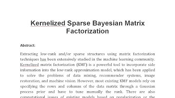 Kernelized Sparse Bayesian Matrix Factorization