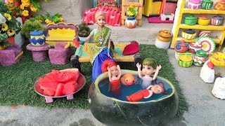 Barbie Doll All Day Routine In Indian Village/Radha Ki Kahani Part -398/ Barbie Doll Bedtime Story||