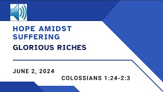 Sunday school Lesson - Colossians 1:24-2:3 -  June 2, 2024