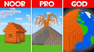 Minecraft Battle: LAVA BASE BUILD CHALLENGE  NOOB vs PRO vs HACKER vs GOD in Minecraft!