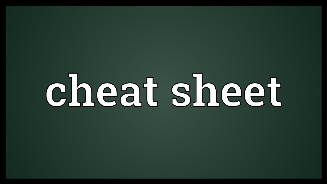 Cheat sheet Meaning - YouTube