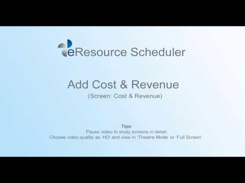 Add Cost and Revenue – eRS Project Resource Planning Software
