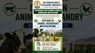 SVVU Veterinary Polytechnic Courses Admission 2026 | Diploma in Animal Husbandry Notification
