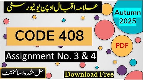 AIOU Code 408 Solved Assignment No.3 & 4 Autumn 2025 || Subject: Arabic || Level: BACHELOR