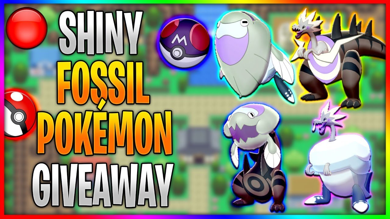 Live Shiny Fossil Pokemon Master Ball Giveaway Pokemon Sword Shield Youtube