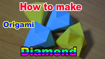 How to make an origami diamond super easy (5 minutes) | วิธีทำเพชรโอริกามิ