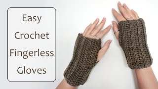 Easy Crochet Fingerless Gloves (Beginner Tutorial)