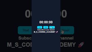 Stopwatch App Using HTML CSS JavaScript ⏱️ | Beginner JavaScript Project 2026 || #htmlcssjs #webdev