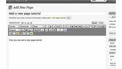 Microsite.com 90-Second Tutorial: Add a new page