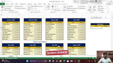 Data Consolidation in Excel | Merge Data | #excel #excelformula #exceltips #shorts #shortvideo