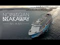 Norwegian Breakaway Departure from Miami - Aerial Footage 4k