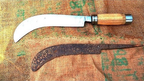 How To Restoration Rusty Old Billhook // Blacksmithing - Random Luha