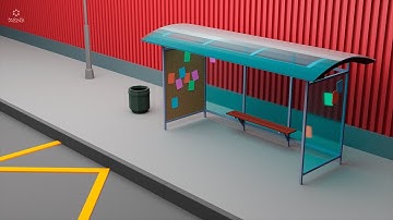LowPoly - Bus stop