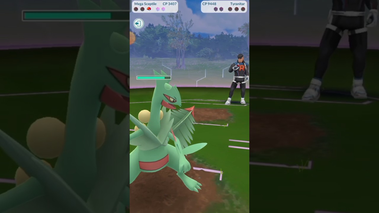 Mega Sceptile VS Tyranitar PVP Battle in 