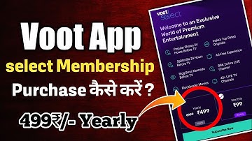Voot select membership purchase | Voot App subscription purchase | How to purchase voot premium