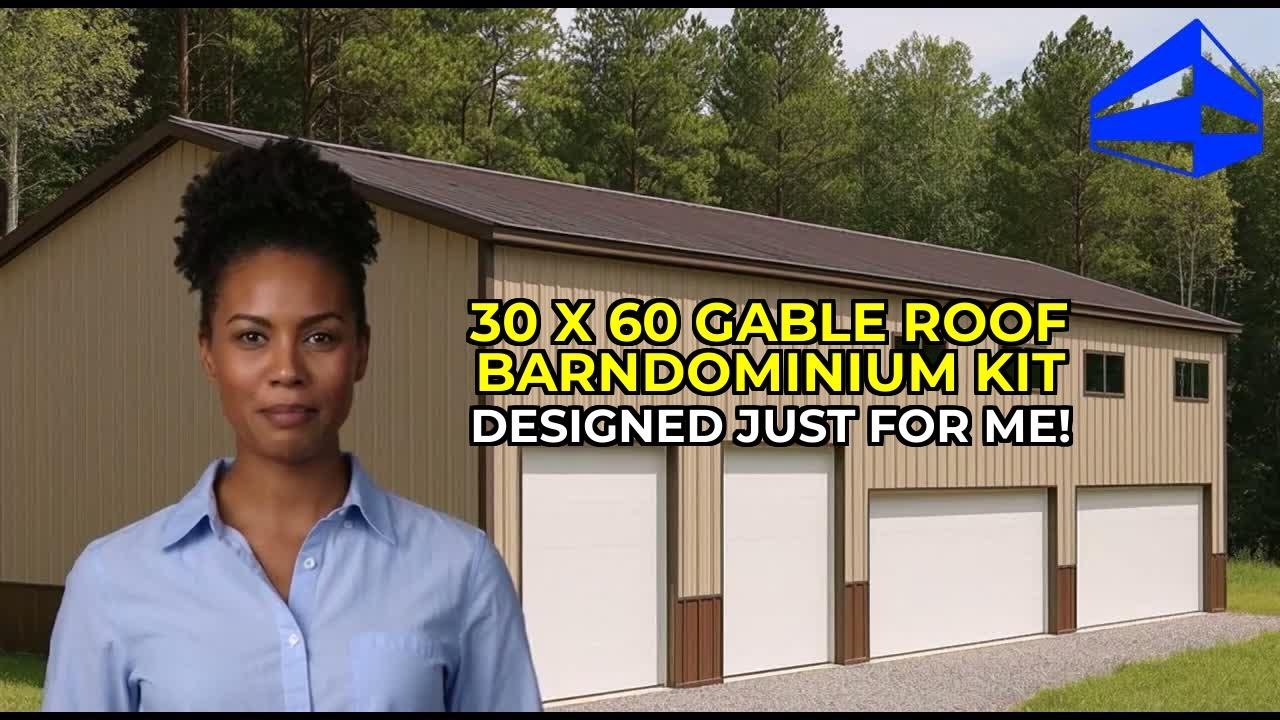 Explore This Dream 30x60 Gable Roof Barndominium Kit [4 Car Garage + 2 RV Bays]