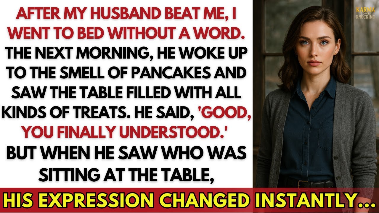 She stayed silent after her husband beat her; in the morning, the guests saw him turn pale.