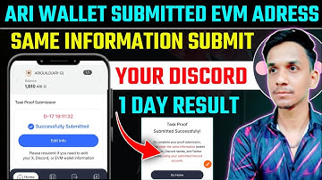 ARI WALLET TASK PROOF SUBMITTED 📣 ARI CHAIN EVM WALLET ADDRESS SUBMIT ~ARI WALLET AIRDROP NEW UPDATE