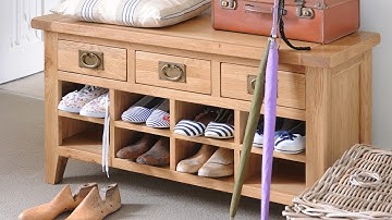 Vancouver Oak Shoe Bench - PineSolutions